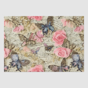 Rozen & vlinders Distressed  Tissuepapier