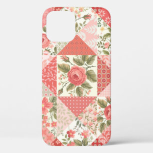 Rozen Vlinders Naadloze Patchwork iPhone 12 Hoesje