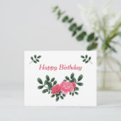 Rozen voor de verjaardag briefkaart (Staand voorkant)