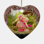 Rozen voor Love Victoriaans IV Keramisch Ornament (Achterkant)