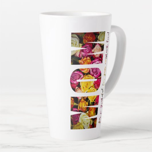 Rozen voor mam latte mok (Rechterhoek)