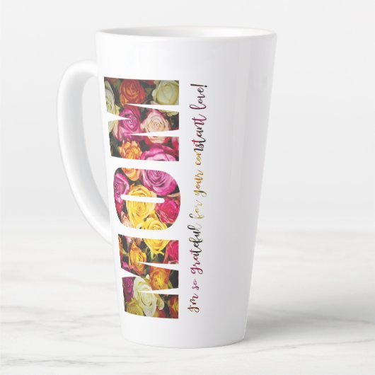 Rozen voor mam latte mok (Linkerhoek)