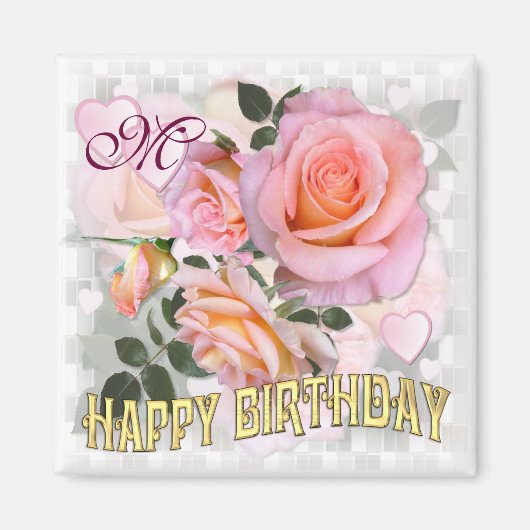 Rozen voor mijn liefde ~ Birthday Magnet Magneet (Voorkant)