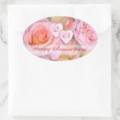 Rozen voor mijn Love Happy Jubileum Ovale Sticker (Tas)