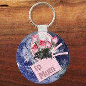 Rozen voor moeder op Moederdag Sleutelhanger (Voorkant)