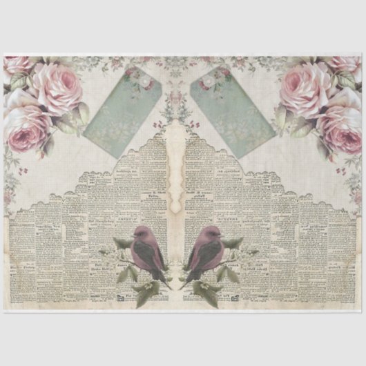 Rozen voor ontwerp 23 van de Ontkoppelde Reeksen Tissuepapier (Voorkant)