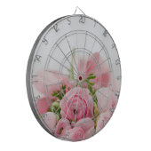 Rozen voor roze bruiloft dartbord (Voorkant Links)