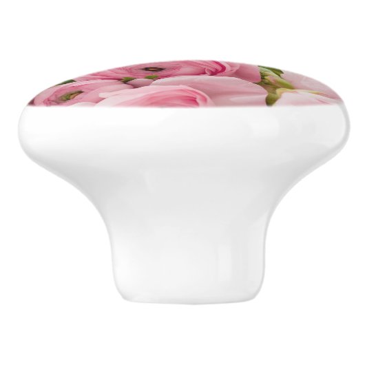 Rozen voor roze bruiloft keramische knop (Zijkant)