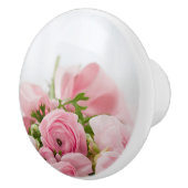 Rozen voor roze bruiloft keramische knop (Rechts)