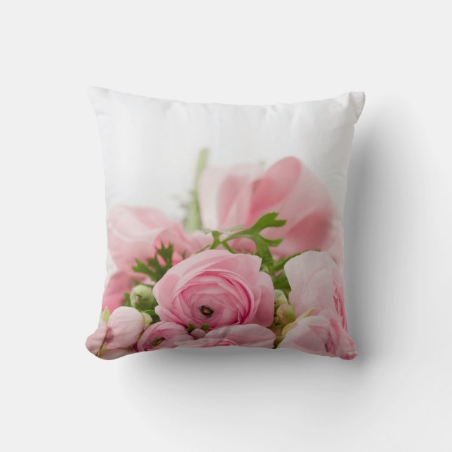 Rozen voor roze bruiloft kussen (Voorkant)