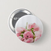Rozen voor roze bruiloft ronde button 5,7 cm (Voorkant /achterkant)
