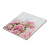 Rozen voor roze bruiloft tegeltje (Zijkant)