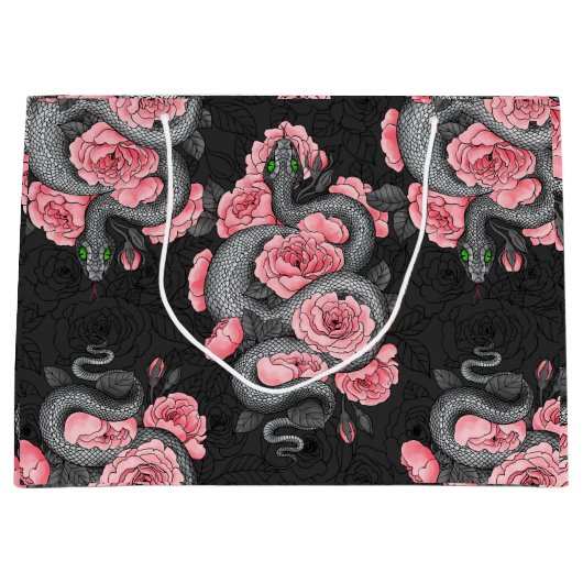 Rozen voor slangen en perziken groot cadeauzakje (Voorkant)