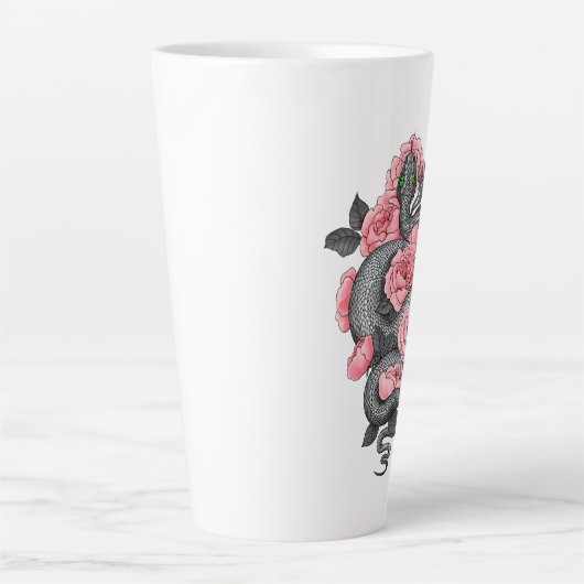 Rozen voor slangen en perziken latte mok (Voorkant)