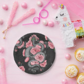 Rozen voor slangen en perziken papieren bordje (Feest)