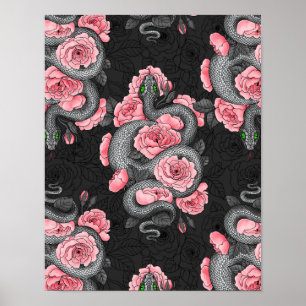 Rozen voor slangen en perziken poster