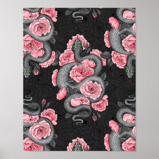 Rozen voor slangen en perziken poster (Voorkant)