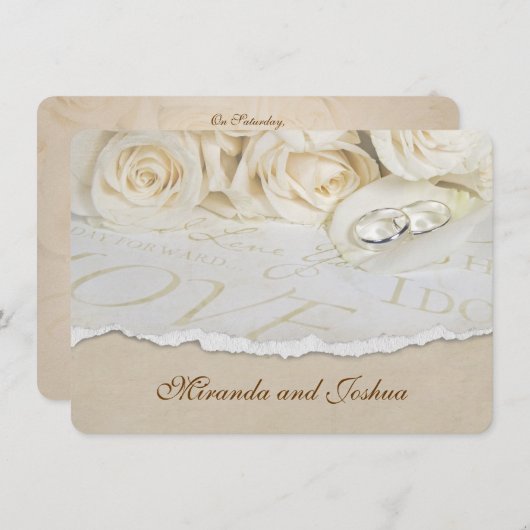 Rozen voor weddenschappen kaart (Voorkant / Achterkant)