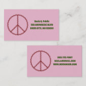 Rozen vredesbord visitekaartje (Voorkant / Achterkant)