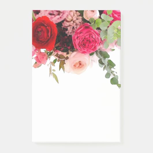Rozen Waterverf bloemen Blanco Sjabloon Post-it® Notes (Voorkant)