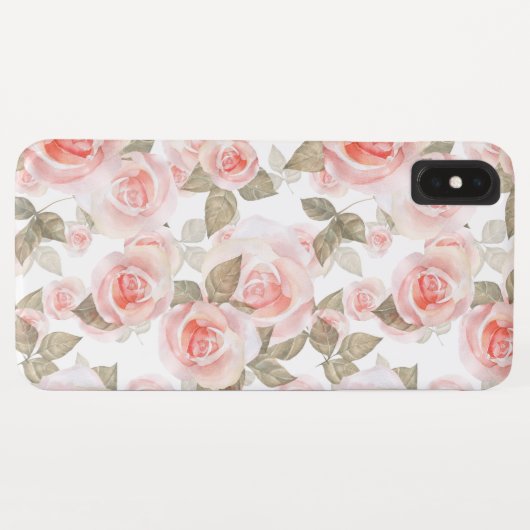 Rozen Waterverf Bloemen Case-Mate iPhone Case (Achterkant (horizontaal))