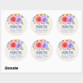 Rozen Waterverf Floral Weddenschap Hartelijk dank Ronde Sticker (Vel)