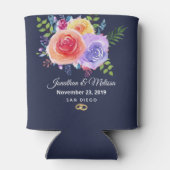 Rozen Waterverf Floral Wedding Blikjeskoeler (Achterkant)