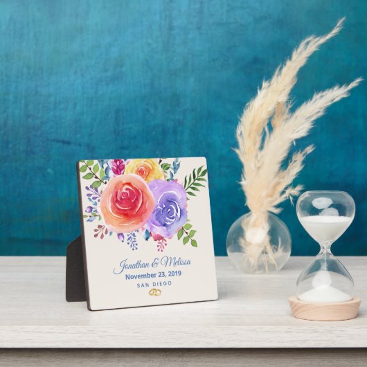 Rozen Waterverf Floral Wedding Fotoplaat (Insitu)