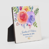 Rozen Waterverf Floral Wedding Fotoplaat (Voorkant)