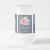 Rozen Waterverf Floral Wedding Matglas Bierpul (Center)