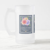 Rozen Waterverf Floral Wedding Matglas Bierpul (Links)