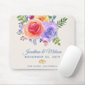 Rozen Waterverf Floral Wedding Muismat (Met muis)