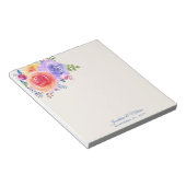 Rozen Waterverf Floral Wedding Notitieblok (Schuin)