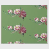 Rozen Waterverf inpakpapier, 30 in x 6 ft Cadeaupapier (Vlak)