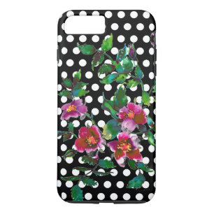  Rozen waterverf roze rozen polka dots iPhone 8 Plus / 7 Plus Hoesje