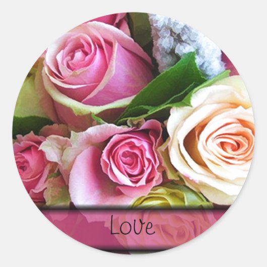 Rozen Wedding Envelope Sticker Sjabloon (Voorkant)