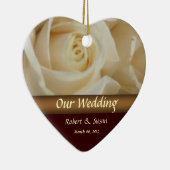 Rozen Wedding Favor Keepomwille Keramisch Ornament (Rechts)