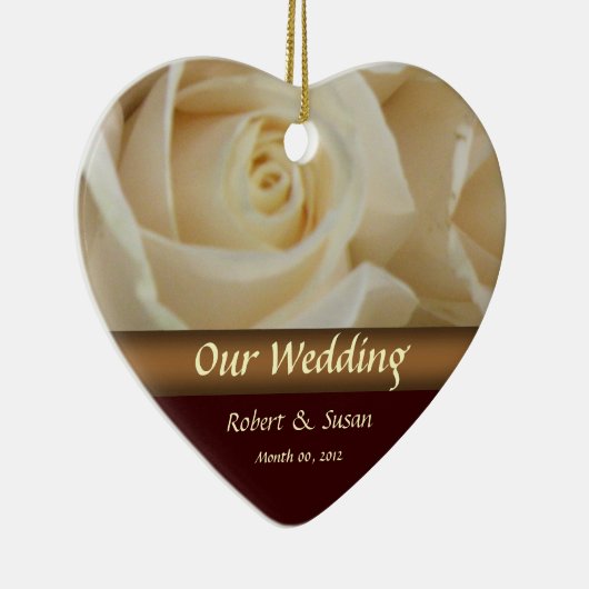 Rozen Wedding Favor Keepomwille Keramisch Ornament (Rechts)