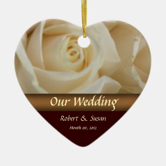 Rozen Wedding Favor Keepomwille Keramisch Ornament (Voorkant)