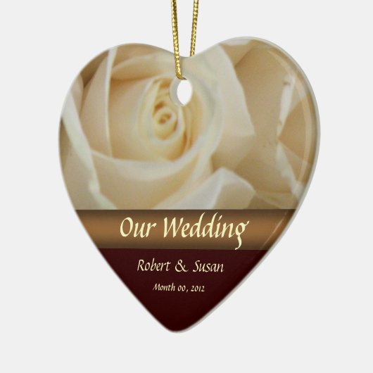 Rozen Wedding Favor Keepomwille Keramisch Ornament (Links)