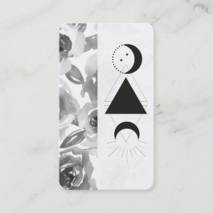 *~* Rozen Wisteria Alchemy Moon Triangle Floral Visitekaartje