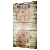 Rozen  Wooden Background Moderne Elegant Klembord (Links)