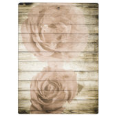 Rozen  Wooden Background Moderne Elegant Klembord (Achterkant)