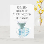 Rozen zijn een rode, grappige Lockdown Quarantine Kaart (Gele Bloem)