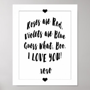 Rozen zijn Poster met rood gedicht