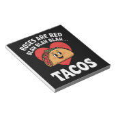 Rozen zijn Red Blah Tacos Funny Valentine Day Notitieblok (Schuin)