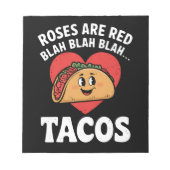 Rozen zijn Red Blah Tacos Funny Valentine Day Notitieblok (Voorkant)