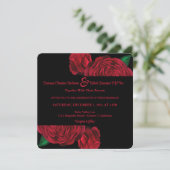 Rozen zijn rode huwelijksuitnodiging kaart (Staand voorkant)