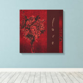 Rozen zijn romantisch canvas afdruk (Insitu (Houten vloer))