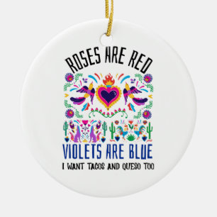 Rozen zijn rood met een schattige gepatenteerde me keramisch ornament